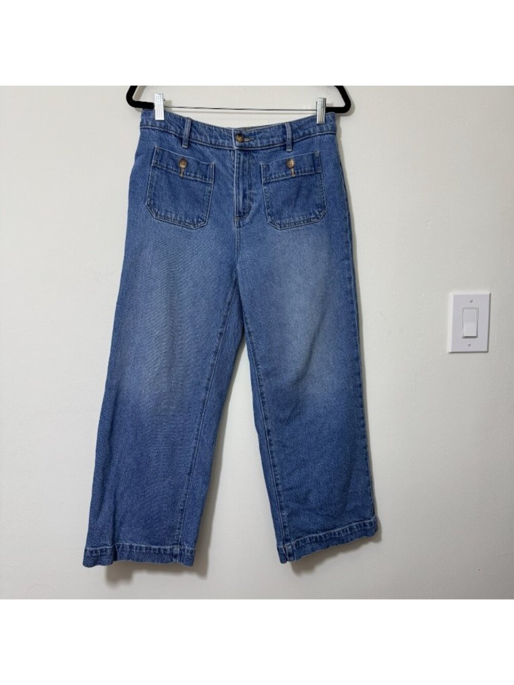 Loft The Palmer Wide Leg Crop Jeans Women's Size 29/8 High Rise Boho Chic